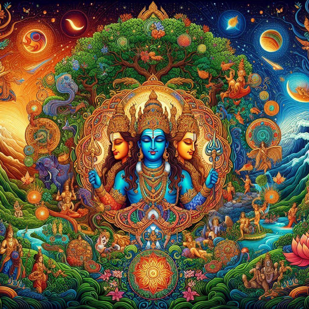 Brahma Vishnu Shiva in life and death