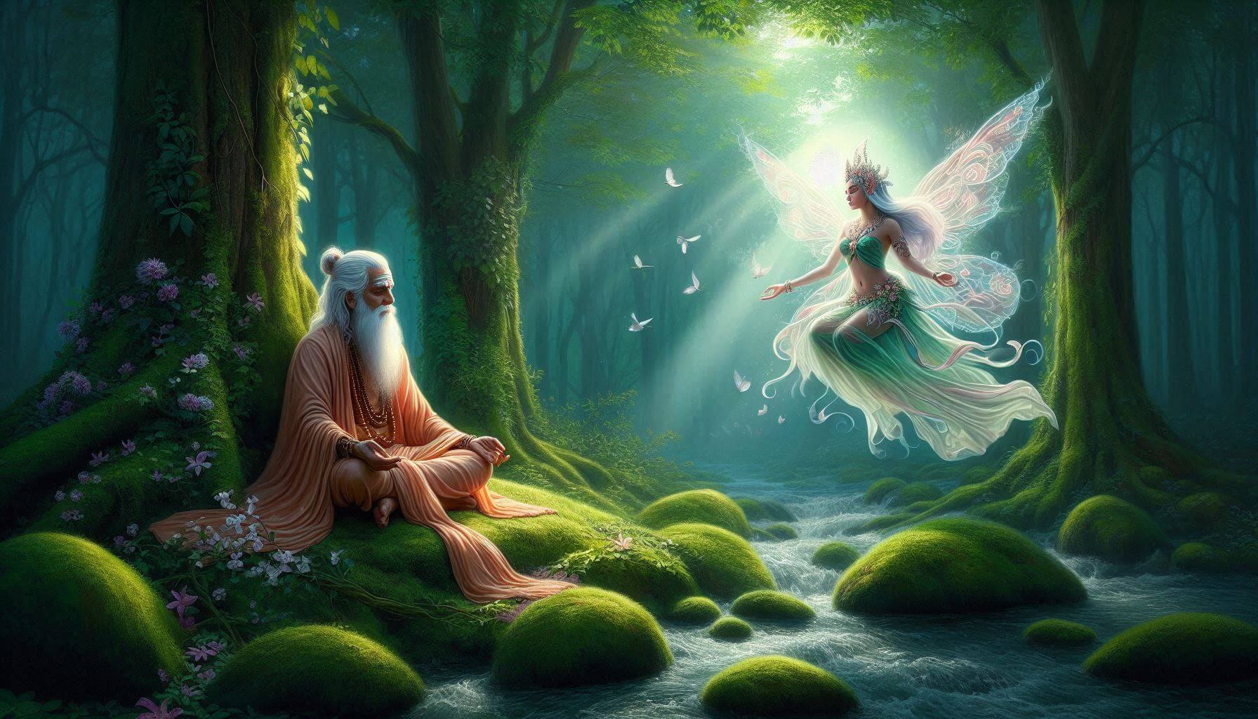 Markandeya rishi doing meditation